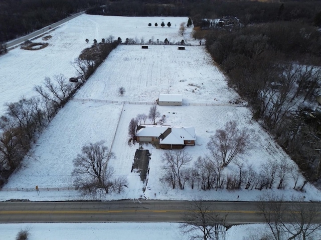 view of snowy aerial view