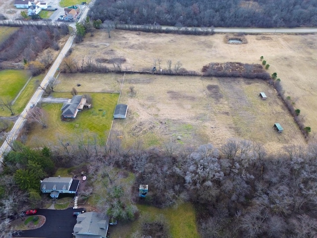 drone / aerial view with a rural view