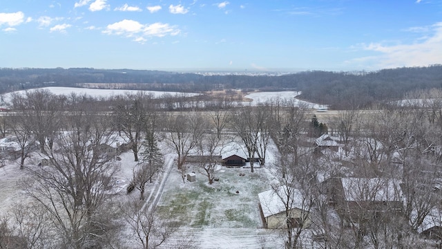 view of snowy aerial view