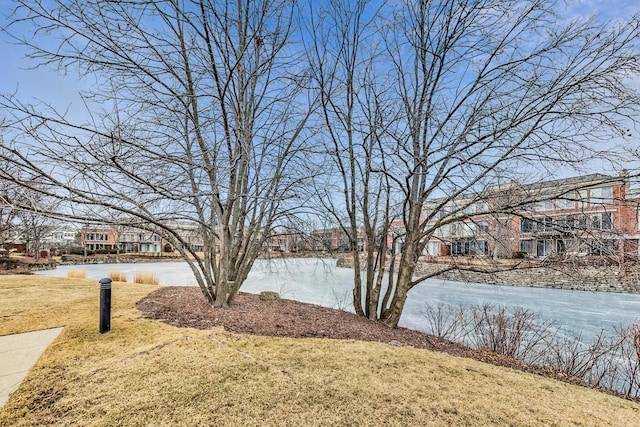 view of yard featuring a water view