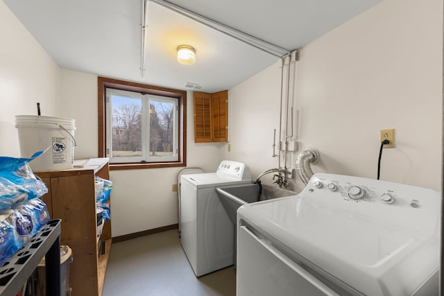 laundry area with washer and clothes dryer