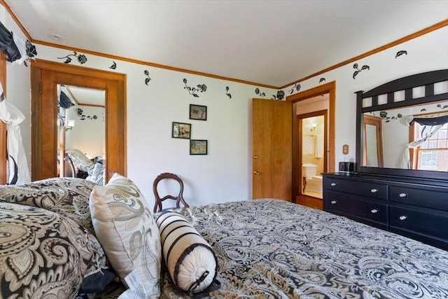 bedroom featuring ornamental molding