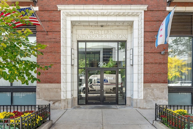 view of exterior entry with french doors