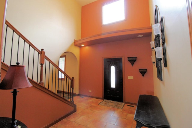 entrance foyer with a high ceiling