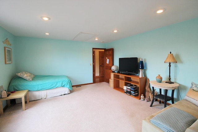 view of carpeted bedroom