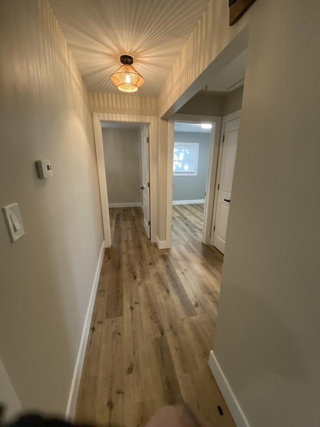 hall featuring light wood-type flooring