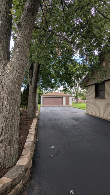 exterior space featuring a garage