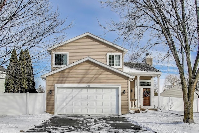 view of front facade with a garage