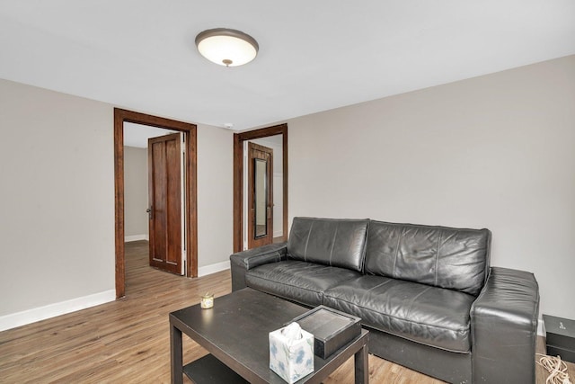 living room featuring light hardwood / wood-style floors