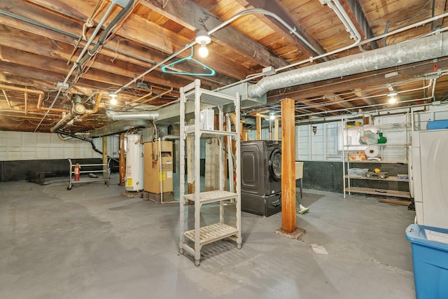 basement with gas water heater