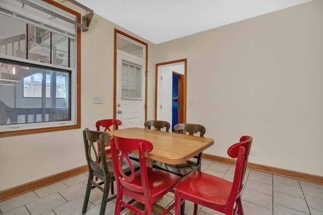 view of tiled dining space