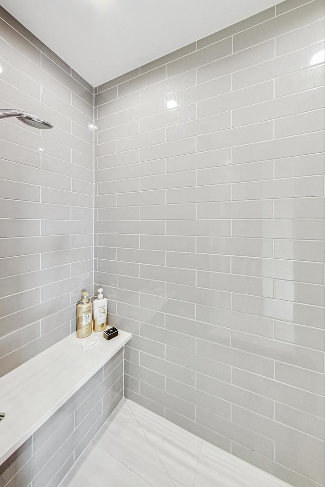 bathroom featuring walk in shower