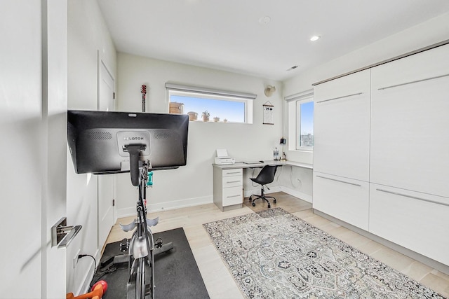 office featuring light hardwood / wood-style flooring