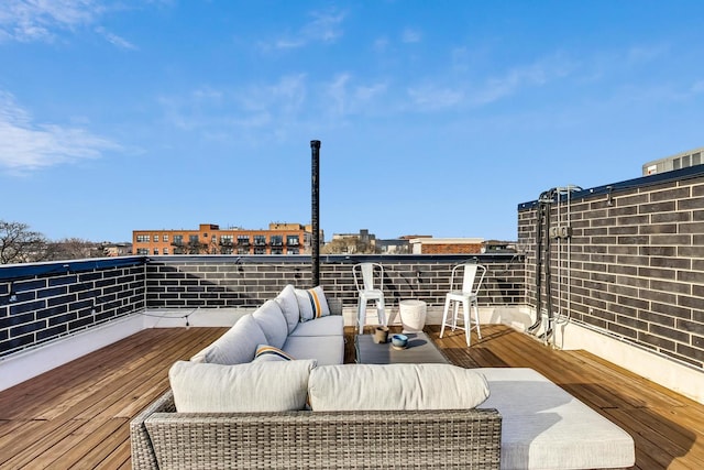 deck with an outdoor hangout area