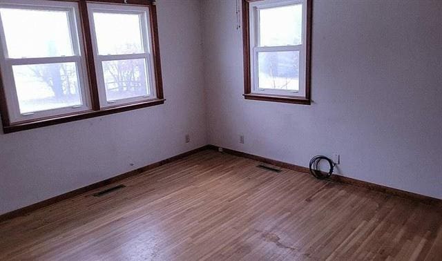 empty room featuring wood-type flooring and a wealth of natural light