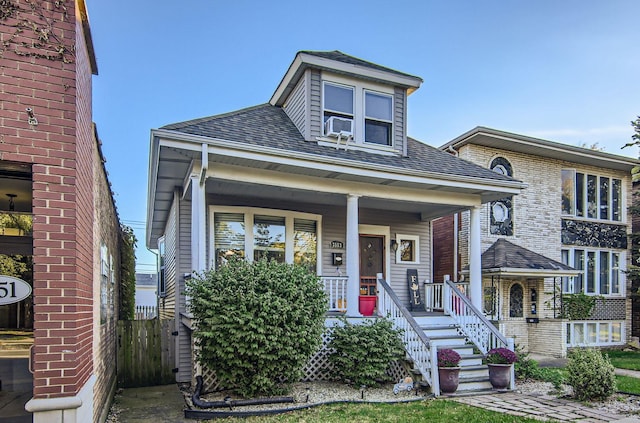 view of front of property with covered porch