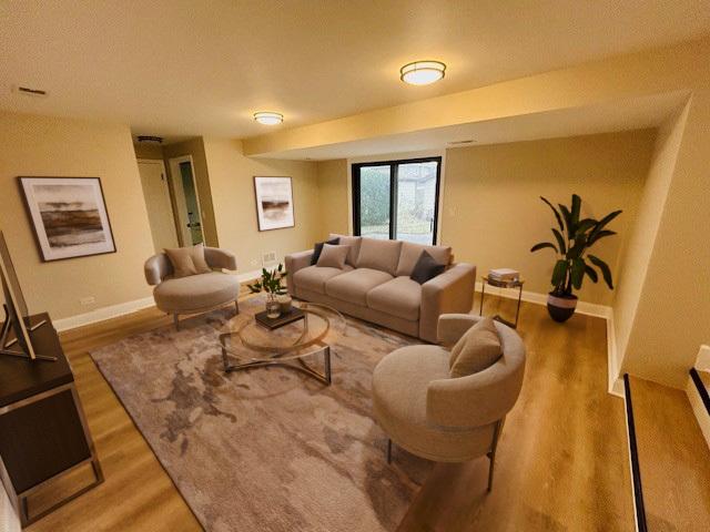 living room featuring hardwood / wood-style floors