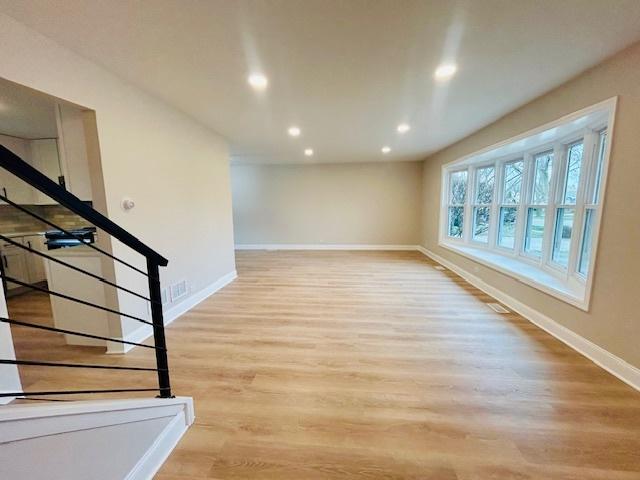 interior space with light wood-type flooring