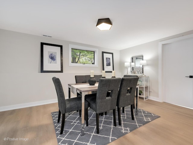 dining room with wood-type flooring