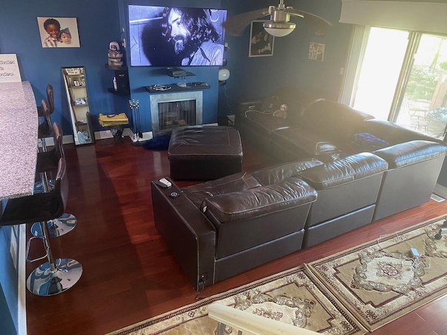 living room featuring hardwood / wood-style flooring