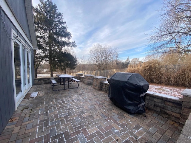 view of patio / terrace with a grill