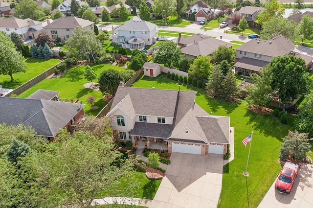 aerial view featuring a residential view