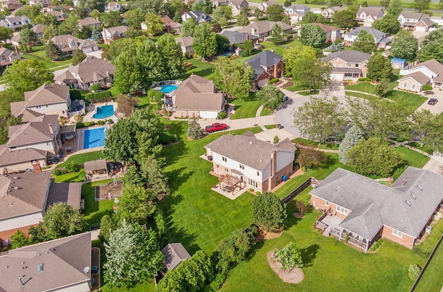 drone / aerial view featuring a residential view