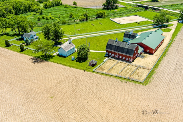 aerial view featuring a rural view
