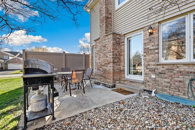 view of patio with area for grilling