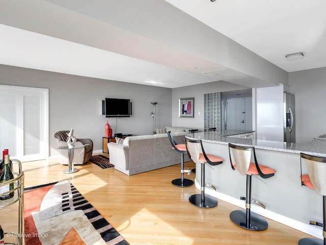 living room featuring light hardwood / wood-style flooring