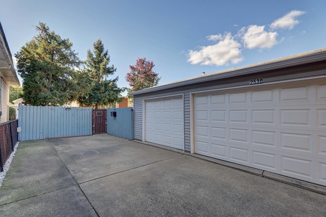 view of garage