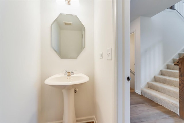 bathroom featuring hardwood / wood-style floors