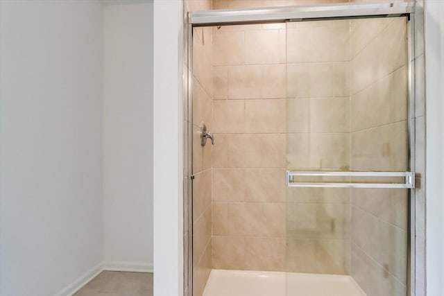 bathroom featuring walk in shower