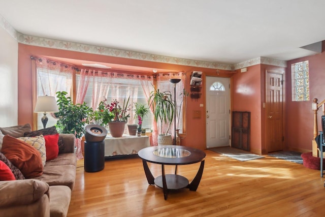 living room featuring wood-type flooring