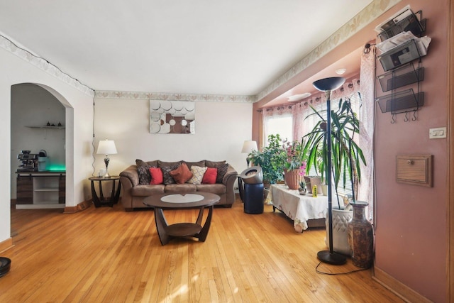 living room featuring hardwood / wood-style floors