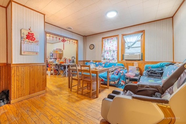 interior space featuring light hardwood / wood-style floors and cooling unit