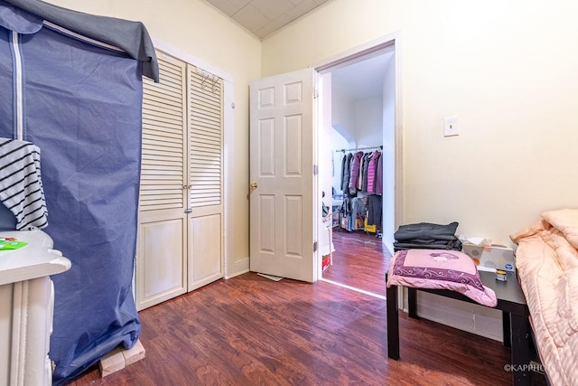 bathroom with hardwood / wood-style floors