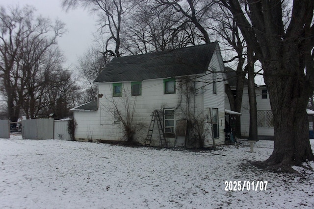 view of snowy exterior