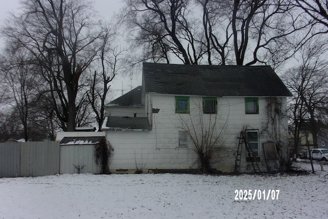 view of snowy exterior