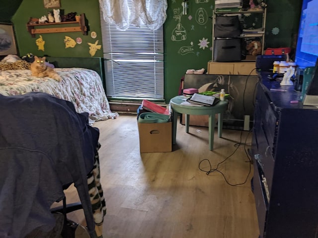 bedroom featuring hardwood / wood-style flooring