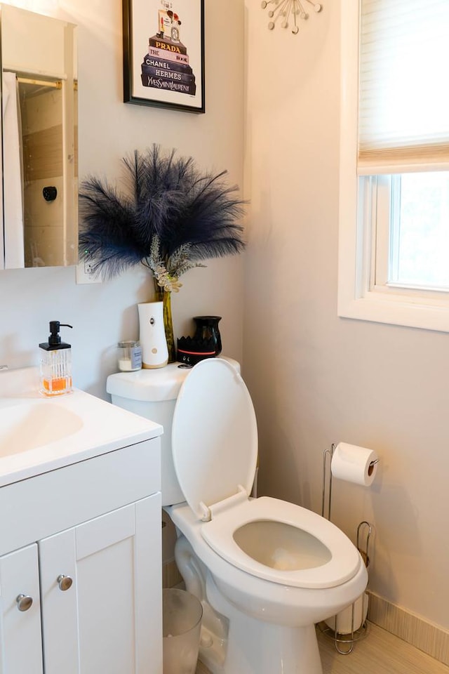 bathroom with vanity and toilet