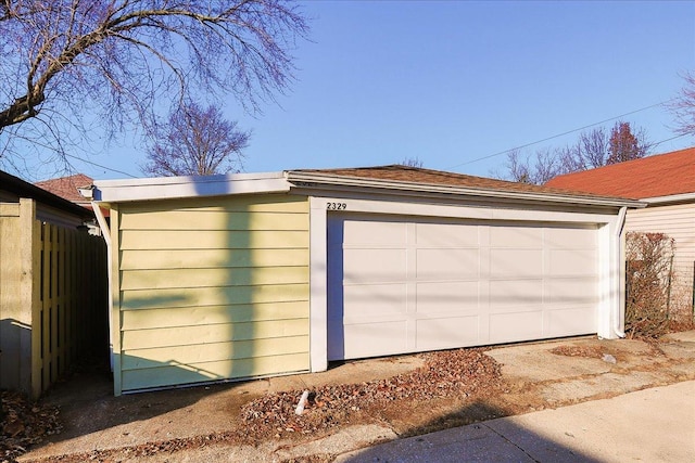 view of garage