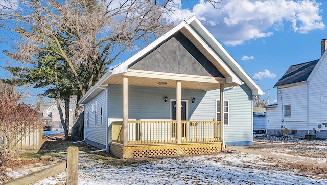 view of front of property with a porch