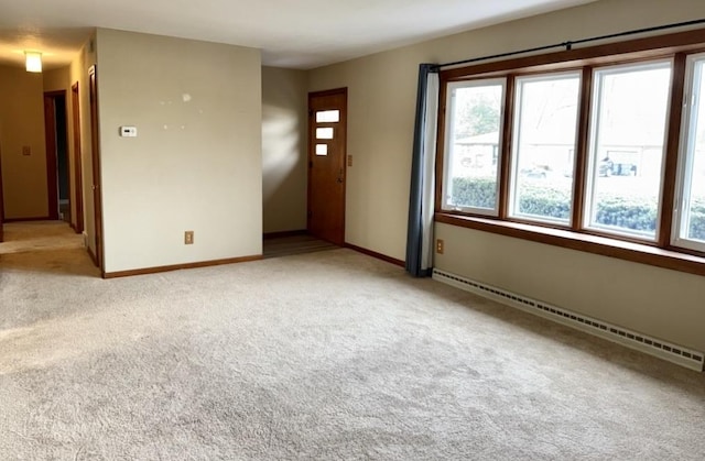 interior space with a baseboard radiator