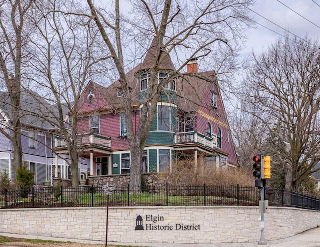 view of property with a fenced front yard