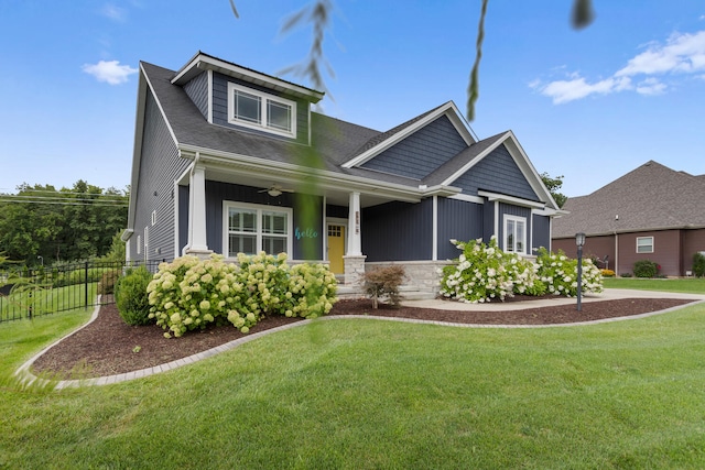 craftsman house with a front yard