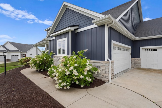 view of property exterior featuring a garage