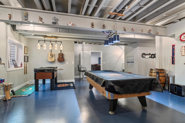 recreation room with billiards