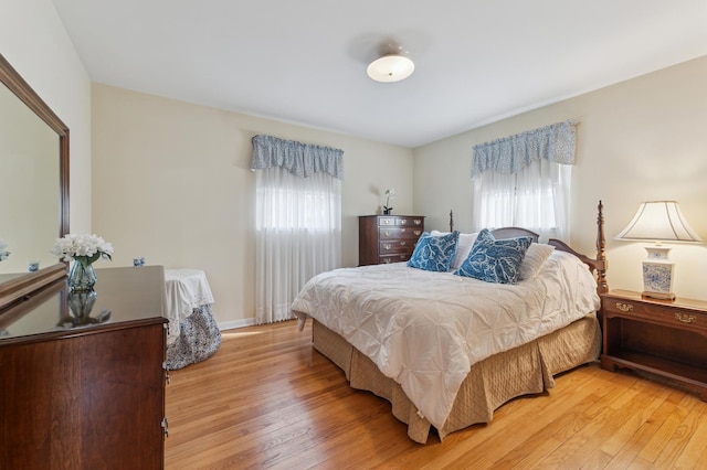 bedroom featuring light wood-type flooring