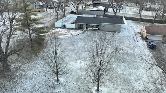 view of snowy aerial view